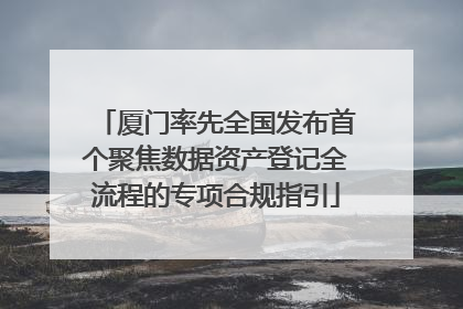 厦门率先全国发布首个聚焦数据资产登记全流程的专项合规指引