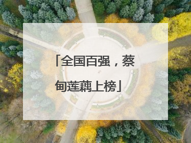 全国百强，蔡甸莲藕上榜