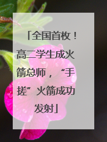 全国首枚！高二学生成火箭总师，“手搓”火箭成功发射