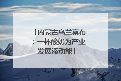 内蒙古乌兰察布：一杯酸奶为产业发展添动能