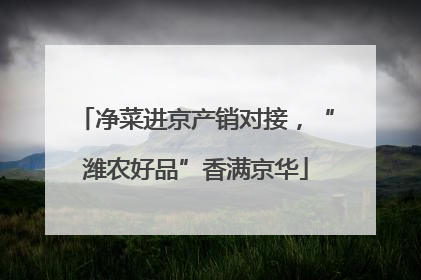 净菜进京产销对接，“潍农好品”香满京华