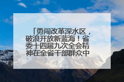 勇闯改革深水区，破浪开放新蓝海！省委十四届九次全会精神在全省干部群众中引发热烈反响