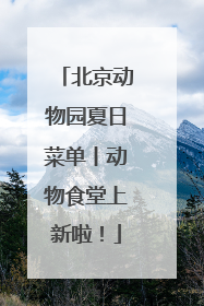 北京动物园夏日菜单丨动物食堂上新啦！