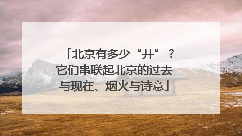 北京有多少“井”？它们串联起北京的过去与现在、烟火与诗意
