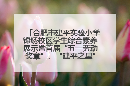 合肥市建平实验小学锦绣校区学生综合素养展示暨首届“五一劳动奖章”、“建平之星”颁奖典礼圆满举办
