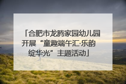 合肥市龙腾家园幼儿园开展“童趣端午汇·乐韵绽华光”主题活动