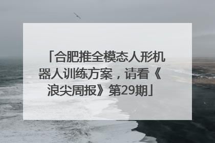 合肥推全模态人形机器人训练方案，请看《浪尖周报》第29期