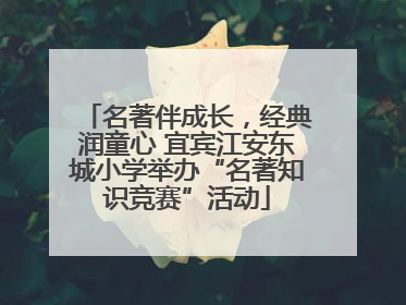 名著伴成长，经典润童心 宜宾江安东城小学举办“名著知识竞赛”活动
