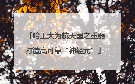 哈工大为航天国之重器打造高可靠“神经元”