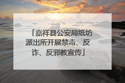 嘉祥县公安局纸坊派出所开展禁毒、反诈、反邪教宣传