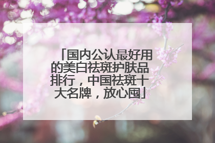 国内公认最好用的美白祛斑护肤品排行，中国祛斑十大名牌，放心囤