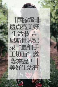 国家级非遗点亮美好生活节 吉尼斯世界纪录“最细手工切面”邀您来品！｜美好生活有“盐”味