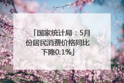 国家统计局：5月份居民消费价格同比下降0.1%