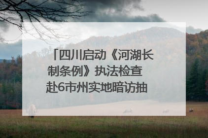 四川启动《河湖长制条例》执法检查 赴6市州实地暗访抽查｜四川人大之声