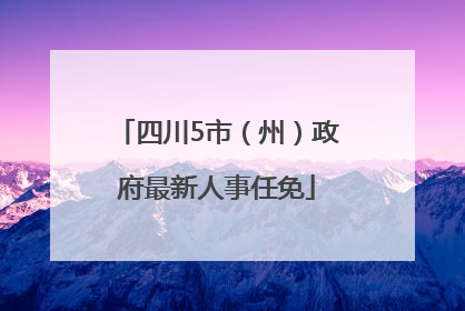 四川5市（州）政府最新人事任免