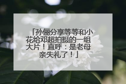 孙俪分享等等和小花给邓超拍摄的一组大片！直呼：是老母亲失礼了！