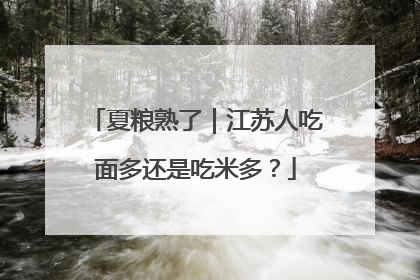 夏粮熟了｜江苏人吃面多还是吃米多？