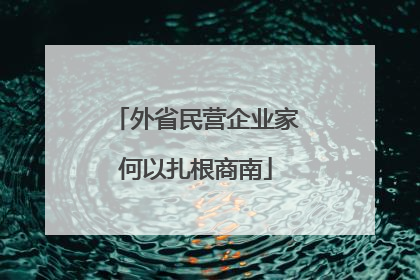 外省民营企业家何以扎根商南