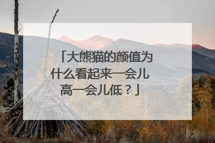 大熊猫的颜值为什么看起来一会儿高一会儿低？