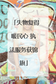 失物复得暖民心 执法服务获锦旗