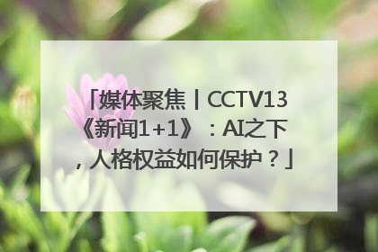 媒体聚焦丨CCTV13《新闻1+1》：AI之下，人格权益如何保护？
