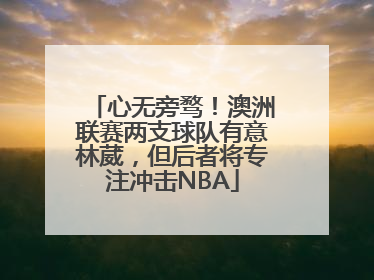 心无旁骛！澳洲联赛两支球队有意林葳，但后者将专注冲击NBA
