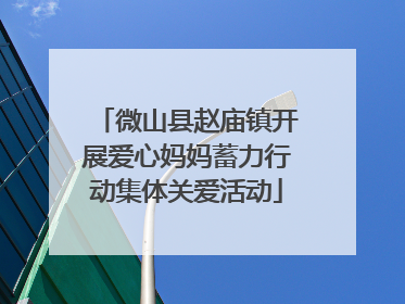 微山县赵庙镇开展爱心妈妈蓄力行动集体关爱活动