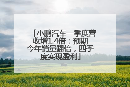 小鹏汽车一季度营收增1.4倍：预期今年销量翻倍，四季度实现盈利