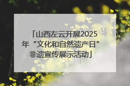 山西左云开展2025年“文化和自然遗产日”非遗宣传展示活动
