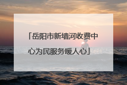 岳阳市新墙河收费中心为民服务暖人心