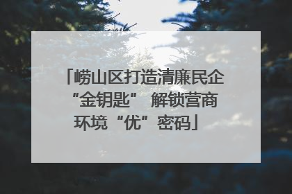 崂山区打造清廉民企“金钥匙” 解锁营商环境“优”密码