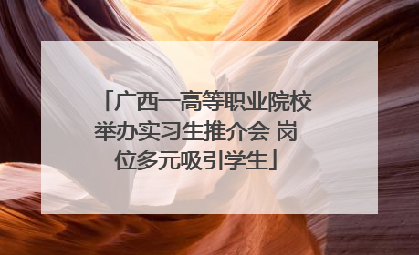 广西一高等职业院校举办实习生推介会 岗位多元吸引学生