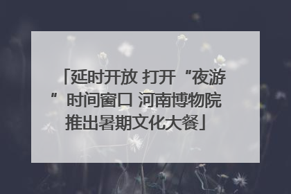 延时开放 打开“夜游”时间窗口 河南博物院推出暑期文化大餐