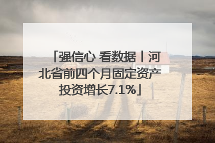 强信心 看数据丨河北省前四个月固定资产投资增长7.1%