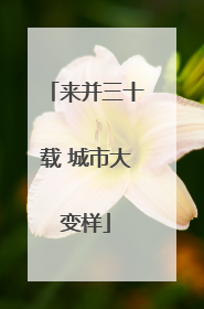 来并三十载 城市大变样