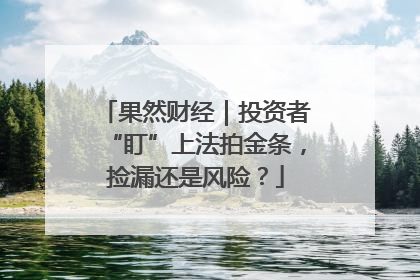 果然财经｜投资者“盯”上法拍金条，捡漏还是风险？