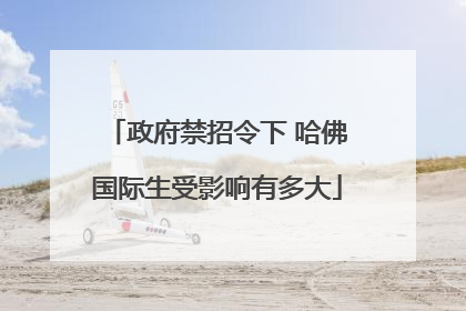 政府禁招令下 哈佛国际生受影响有多大