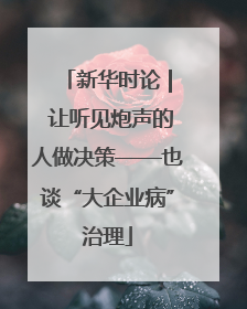 新华时论 | 让听见炮声的人做决策——也谈“大企业病”治理