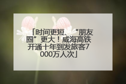 时间更短、“朋友圈”更大！威海高铁开通十年到发旅客7000万人次
