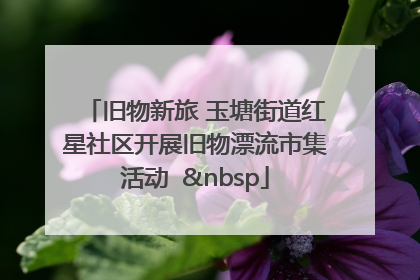 旧物新旅 玉塘街道红星社区开展旧物漂流市集活动   