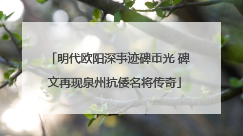 明代欧阳深事迹碑重光 碑文再现泉州抗倭名将传奇