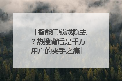 智能门锁成隐患？热搜背后是千万用户的夹手之痛