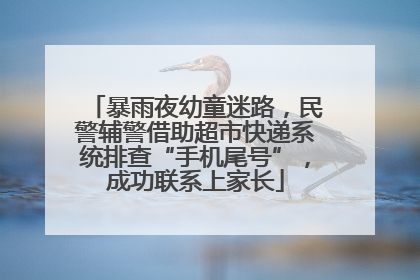 暴雨夜幼童迷路，民警辅警借助超市快递系统排查“手机尾号”，成功联系上家长