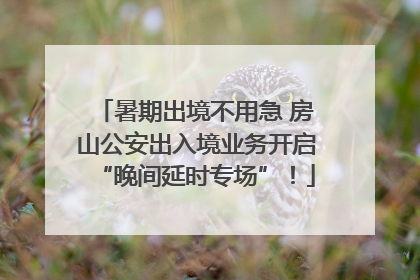 暑期出境不用急 房山公安出入境业务开启“晚间延时专场”！