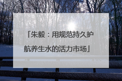 朱毅：用规范持久护航养生水的活力市场