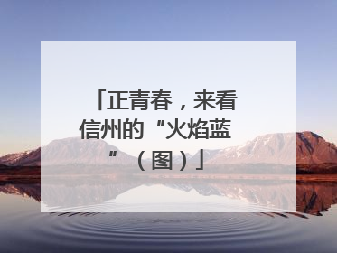 正青春，来看信州的“火焰蓝”（图）