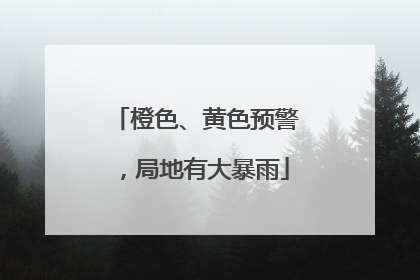 橙色、黄色预警，局地有大暴雨