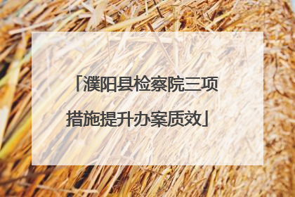 濮阳县检察院三项措施提升办案质效