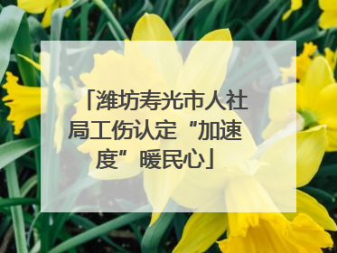 潍坊寿光市人社局工伤认定“加速度”暖民心