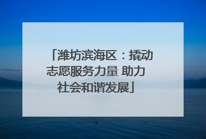潍坊滨海区：撬动志愿服务力量 助力社会和谐发展